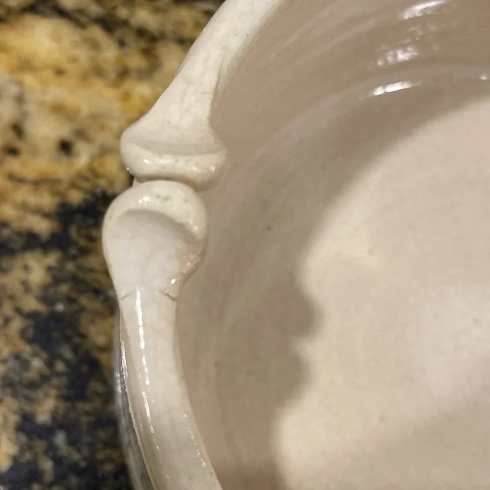 Vtg Handcrafted Lynn Gray Signed‎ Art Pottery Desert Cactus Bowl Rim Pinch Deco